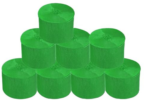 Krepppapier-Rollen, Grün, für Hochzeit, Geburtstag, Babyparty, Fest, Dekoration, Regenbogen-Bastelzubehör, Wohnzimmer, Schlafzimmer, Wohndekoration, 8 Stück