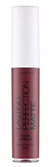 Collection Cosmetics Lasting Perfection Matte Liquid Lipstick, Moisturising, Transfer-Proof, 3.5ml, Ego-centric