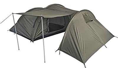 Mil-Tec Zelt Personen mit Stauraum • Campingzelt mit Vordach, Moskitonetz & Fiberglasgestänge • Wasserabweisend• Trekkingzelt leicht & kompakt • Inkl. Transporttasche