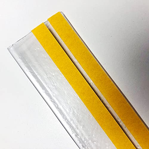 Packung mit 50 transparenten Preisschildern aus recyceltem Material mit 2 Aufklebern auf 1 m für 39-mm-Etiketten Preisschilder Ladenpreise Preishalter Regal Klebepreishalter