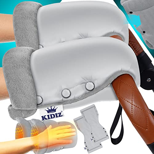 KIDIZ® Handwärmer Kinderwagen Handschuhe Handmuff Kinderwagenmuff mit warme Plüschmaterial Fleece und Baumwolle Innenseite Wasserdicht Winddicht Handwärmer Universalgröße für alle Kinderwagen Buggy
