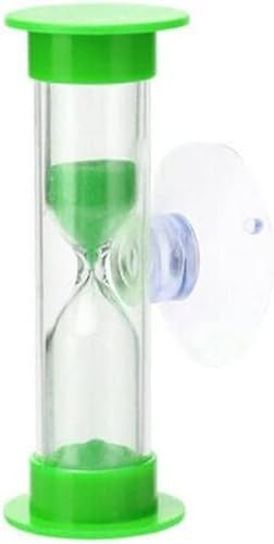 MOBEBI Sanduhr, Sanduhr, Sanduhr-Timer, 2/3 Minuten, Dusch-Timer, Zähneputzen, kreative Geschenke, Kunststoff-Saugnapf, Sanduhr, Sanduhr, Desktop-Ornament (Color : Green, Size : 2 min)
