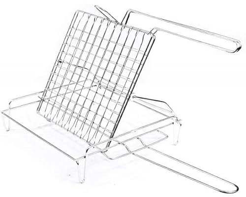 La zappa Graticola per Barbecue Girevole, griglia in Acciaio a Barre con Piedini Alta qualità Made in Italy (30 x 40 cm)