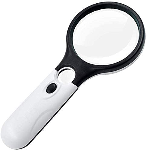 Loupe Loupe de Poche 10X Lunettes optiques Haute définition Loupe de Lecture UV Lampe à LED Loupe Lumineuse à Main réglable de Bureau Interesting
