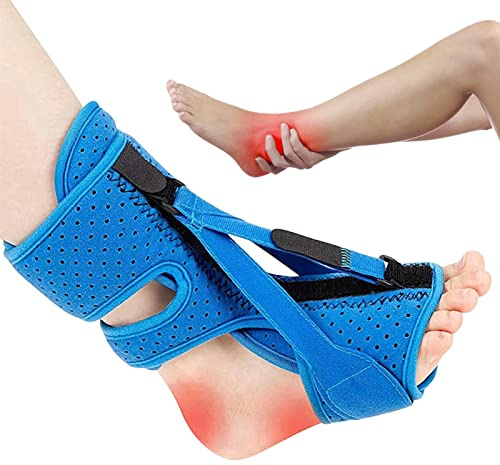 Pacienjo Tutore per Piede cadente,Calzino per Stecca da Notte Morbido e Traspirante per Fascia Plantare - Tutore di Sollievo con 3 Cinghie Regolabili per Plantare, tendinite d'Achille e Caduta