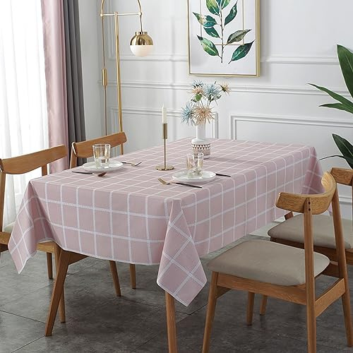 XQSSB Mantel Mesa Rectangular Impermeable Cubremesa Resistente Al Desgaste Duradero para de Hogar Picnic del Hotel Tienda de Café Rosa a 100 × 160cm