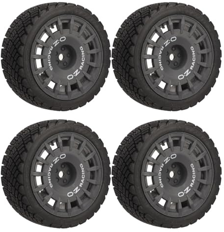 Odorkle RC-Autoreifen, 4 Stück, Hohe Verschleißfestigkeit, Starke Dämpfung, Gummi, RC-Autoreifen, 1/10 RC On Road-Reifen für und Andere 1/10 RC-Autos (Black)