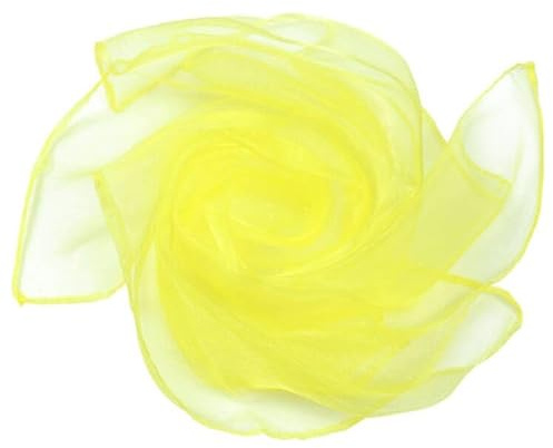 Whakano 10 Stück Square Jongliertücher Seidentücher Chiffontücher,Performance Tanztücher,Gymnastiktücher Jonglier Tücher Schals für Tanzen,Jonglieren,Sensorisches,Tanztücher,60cm,Gelb