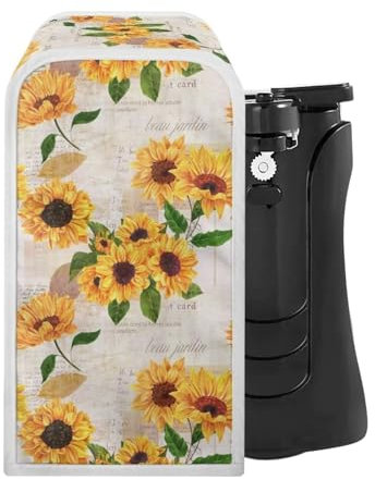 NETILGEN Apriscatole per piccoli elettrodomestici, antimacchia, antipolvere, elettrico, apriscatole per mantenere pulito l'elettrodomestico da cucina, girasole vintage