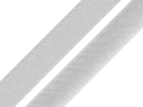 Klettband 20mm Breit Klettverschluss Band zum annähen (hellgrau, 5 Meter)