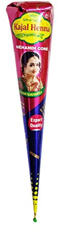 Kajal Brown Natural Organic Mehndi Indian Henna Tattoo Cones (1 Cone)