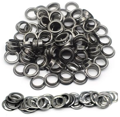 Mcoser 50 Sets Grommet Kit,Black Grommets Eyelets Kit,10MM Metal Eyelets Grommets with Washers for Tarpaulin Fabric Curtains Leather Clothing Shoes Belt