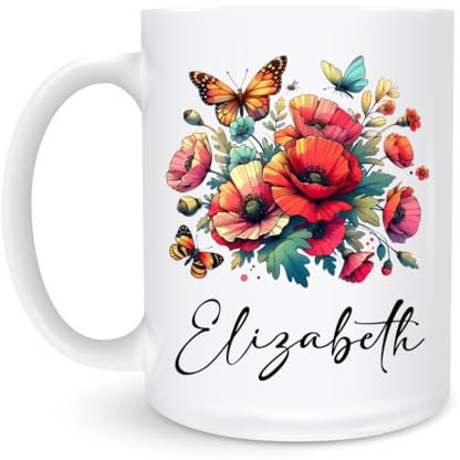Drinking Cup Flowers Jumbo Mug Modern Stoneware Coffee Mug Durable Coffee Mug for Beer Juice 330Ml