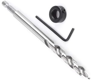 Wjelet 9.5mm(3/8”) Pocket Hole Drill Bit Hexagonal Shank Kreg Drill Bit with Drill Depth Stop for Manual Trend Pocket Hole Bit System Grill Guide Drill Tools Kit