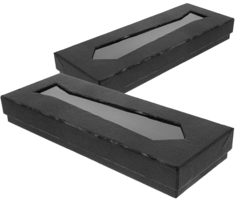 COLLBATH 2 Stück-pack Krawattenboxen für Herren Kompakte Reise Krawattenetuis aus Stabilem Karton Elegante Business Aufbewahrung Vielseitige Geschenkbox für Krawatten und Accessoires