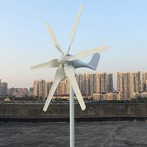 Generador de turbina eólica,Turbina eólica de 800W,Aerogeneradores 12V,24V,48V,con 6 aspas, pequeña turbina eólica,con Generador de AC PMG Trifásico para Carreteras y Barcos(12v with Controller)