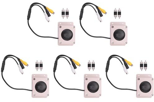 Iyalezirk 5 x microfono altoparlante per videocamera di sicurezza esterna impermeabile per telecamera IP registrazione audio citofono radio bidirezionale