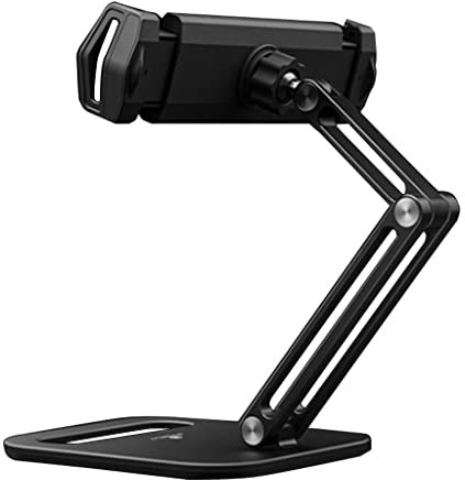 Diogeynu Soporte para tablet de escritorio, ajustable, plegable, brazo giratorio, electrónico, para todos los portátiles de 4 a 13 pulgadas