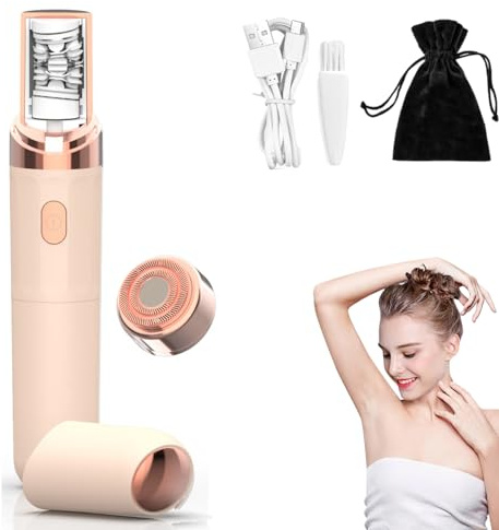 Epil Pro, Epilatore Viso, 2 in 1 Rasoio Di Sicurezza Depilazione Donna, Delicato, Preciso E Veloce per Viso, Mani E Gambe (1PC-Rosa)