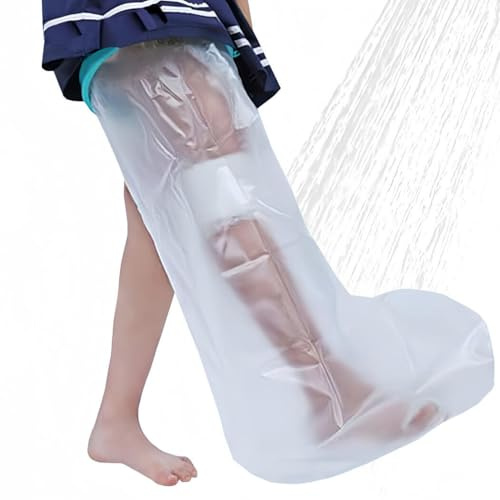 ZESLIV Protection de plâtre pour jambes, bandage de plâtre pour enfants, housse de douche étanche pour douche et bain après opération, sac de plâtre réutilisable pour bandages