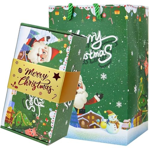 Surprise Gift Box Explosion for Money, Merry Christmas Folding Bouncing Gift Boxes, Pop-Up Money Gift Boxes Explosion, for Birthday Christmas Anniversary Valentine Proposal (6 Bounces,Green)