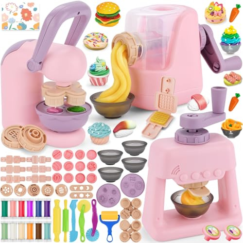 USHOP Plastilina per Bambini,Formine per Plastilina,Accessori per La Plastilina,Pasta da Modellare Accessori con 12 Pasta da Modellare, Regali di Compleanno e Natale per Bambini 3 ai 12 Anni