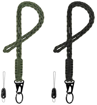 Xanthelle Schlüsselband, 2 Stück Paracord Lanyard & Schlüsselbänder Lang, Schlüsselband Mit Karabiner, Key Chain Stoff, Heavy Duty Für ID Card Badge