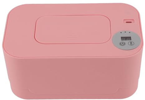OEBUAFI Portable Baby Wipes Warmer with Intelligent Temperature Control Low Heat Technology for Gentle Skin Care Wipes Holder Dispenser Wipe Heater (Pink)