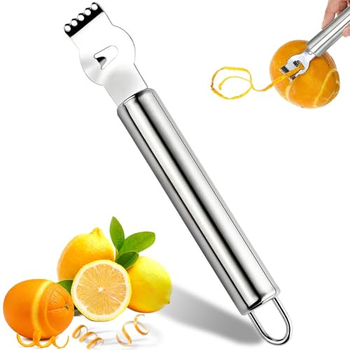 Peladores de Limón,Pelador De Acero Inoxidable Rallador de Cítricos Manual,Multifunción Rallador de Queso Plato Rallador de Limon y Citricos para Cócteles de Ginebra,Lima y Naranjas