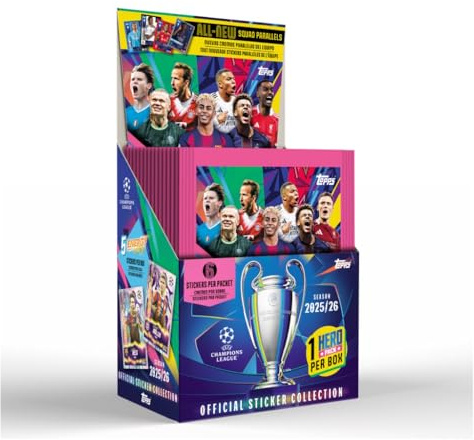 Adesivi Champions League 25/26 - Scatola Completa (50 bustine – 6 adesivi per busta)