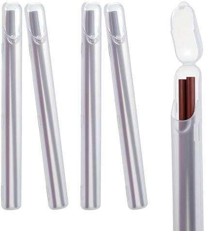 4 custodie per bacchette, porta utensili in plastica con apertura laterale, custodia da viaggio per posate riutilizzabili (trasparente)