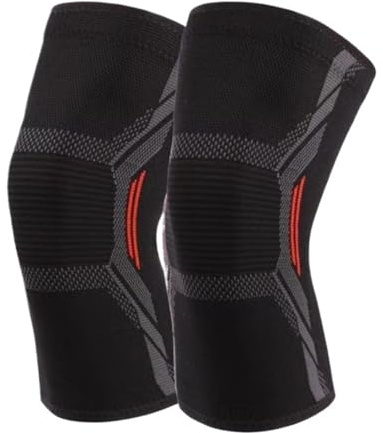 JYARZ Ginocchiera Palestra Unisex Adatto For Ginocchiere Sportive Da Ballo, Basket, Calcio, Pallavolo Tutore Ginocchio Sportiva(Rot,S)