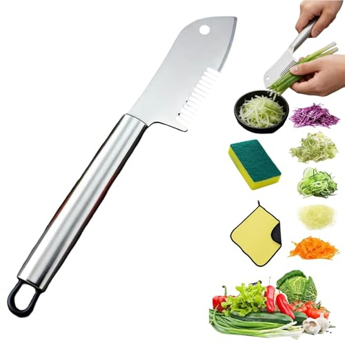 Pelador en juliana multiusos de acero inoxidable, cortador de frutas y verduras de mano con hoja de precisión mejorada 2026 con agarre cómodo y orificio for colgar for patatas, zanahorias(1pcs)
