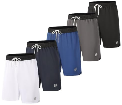 Bsrpolry 5 Men's Sports Shorts with Pockets, Athletic Shorts Quick Dry Gym Running Trousers, Jogging Bottoms, Basketball Fitness