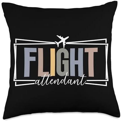 Flight Attendant Boho Stewardess Flight Attendant Throw Pillow