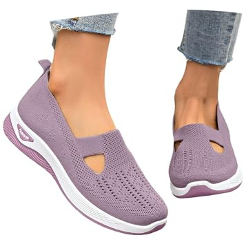 Scarpe Ortopediche Donna - Scarpe Slip On Senza Lacci Morbida Sneakers da Ginnastica Traspirante Antiscivolo Leggere Traspiranti Sneakers da Corsa Casa Estive Comode Camminare