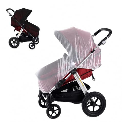 ARYIMYDP 2 Stück Insektenschutz Kinderwagen, Universal Moskitonetz, 1x Schwarz & 1x Weiß, Elastischer Rand, Reißfest, Atmungsaktiv, Stabil, Einfache Befestigung & Verstau, Zubehör