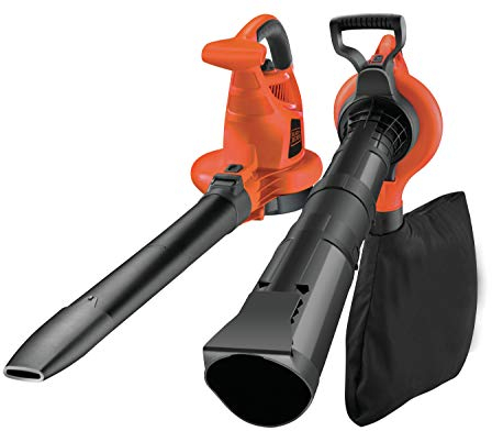 Black+Decker Laubsauger und Bläser GW3030 mit Häcksler, 50l Fangsack und Zweithandgriff – Variable Blasgeschwindigkeit bis 418km/h – 14 m³/Min Saugleistung – Rückenschonende Benutzung