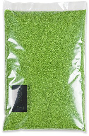 DekoMich Sabbia Colorata, granulosità – Sabbia strame Decorazione, 0,5 mm, 1 kg in Sacchetto, Verde