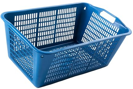 Ecoplast | Cesta Multiuso Grande 58cm in Materiale Riciclato, Cesta con Manici in Colori Assortiti Blu/Verde/Bordeaux, Made in Italy
