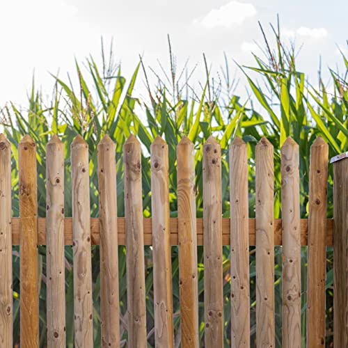 Gartenwelt Riegelsberger 10-pack staketbräda gran halvbrund 27 x 60 mm 80 cm hög, typ C, KDI, konserverad, granträ KDI trä staket trädgård staket staket staket