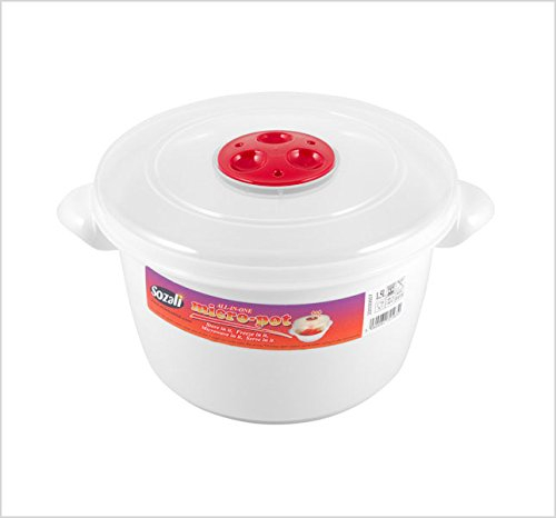 bs 2 x 3L Microwave Heating Food Cooking Pot Container with Ventilated Lid