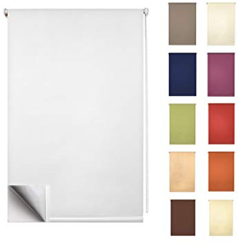 Garduna FIX Thermo-Rollo # grün Apfel 45cm # Smartfix - Klemmfix - ohne Bohren - viele Farben & Größen- komplett verdunkelnd/Blackout