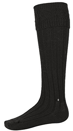 The Scotland Kilt Company Men's Scottish Kilt Hose Socks in Black - Wool Blend Gents Outfit Accessory - 11-13 UK
