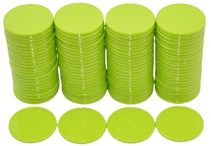 Smartdealspro Mini jetons de poker en plastique opaque, 25 mm, avec boîte de rangement (vert clair)