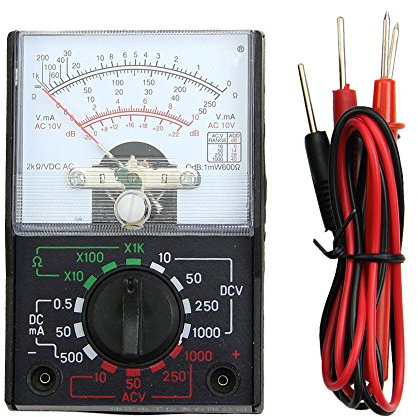 Cuigu Mini Multimetro Digitale Analogico MF-110A AC/DC Voltmetro Amperometro Multimetro Multi Tester