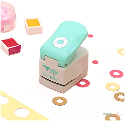 Craftelier - Unterlegsscheibe und KreislStanzschablone für Papier und Kartonbögen | Speziell für Scrapbooking | Größe Durchmesser Ext. 1.40 cm (0.55) und Int. 0.63 cm (0.25)