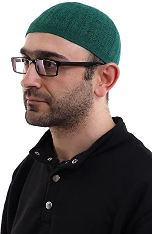 ihvan online turkiska muslimska vinter-kufi-hattar för män, Taqiya, Takke, Peci, islamiska mössor, islamiska gåvor, standardstorlek, en storlek, Grön, one size