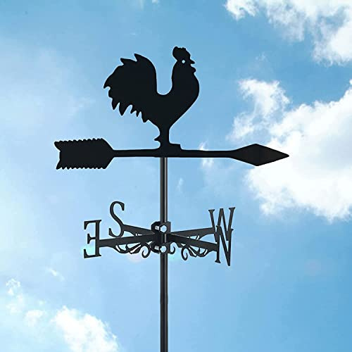 JESSAH Wetterfahne Metall Huhn Wetterfahne Hahn Dekorationen Tier Hahn Wetterfahne mit Dachhalterung für Outdoor Bauernhof Hof Garten Pavillon Hühner