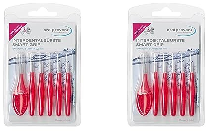 Oral Prevent Interdentalbürsten Smart Grip 0.60 mm rot(1 x 6 Stück) (Packung mit 2)